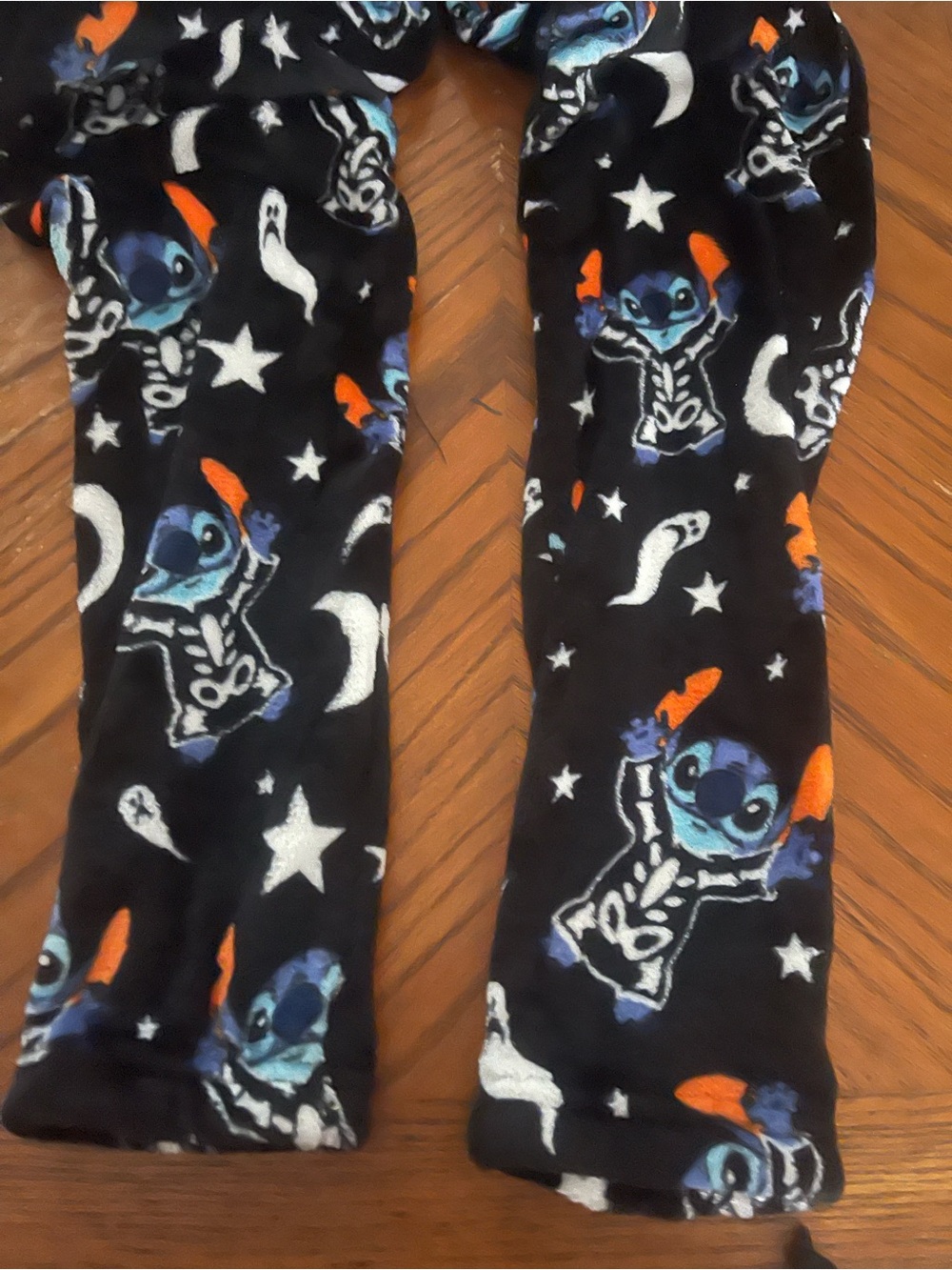 Disney Black & Blue Stitch Hooded Fleece Pajama Set with Stars - Picture 4 of 5